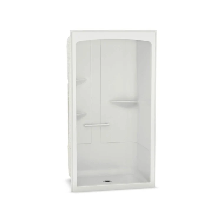 Shower Allia Rectangular White 48 x 34 Inch Acrylic Left Seat Center Drain - Frankwebs