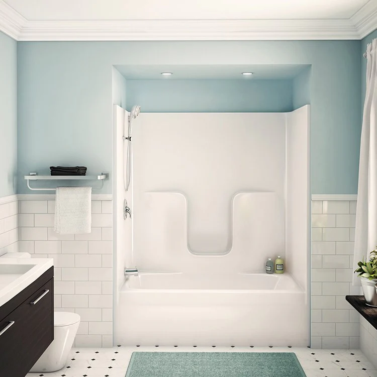 Tub and Shower Module 60 x 31-1/2 x 72 Inch AcrylX Left Drain Bone - Frankwebs