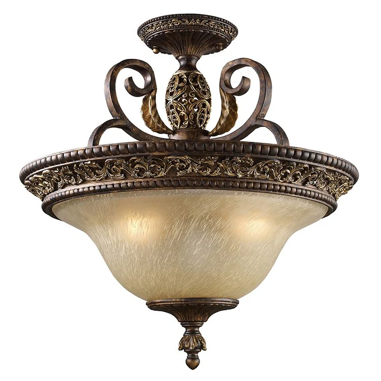 Regency Three-Light Semi-Flush Mount Ceiling Fixture - Frankwebs
