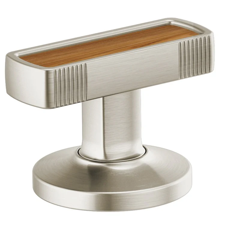 Handle Kit Kintsu 2 Knob Polished Chrome/Wood Inlay ADA for Widespread Lavatory Faucet - Frankwebs