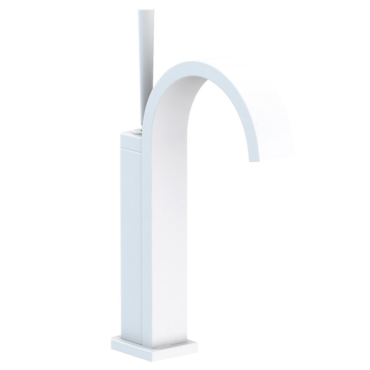 Lavatory Faucet Secant 1 Lever ADA Matte White 1.2 Gallons per Minute Brass Spout Height 7-2/5 Inch - Frankwebs