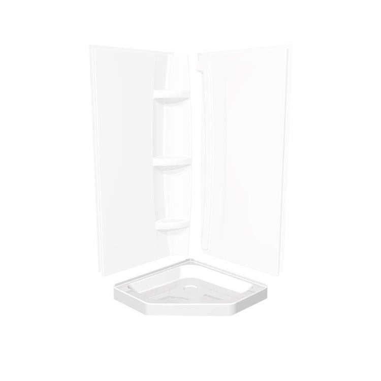 Shower Base Neo-Angle Corner with 3 Inch Threshold White 36L x 36W Inch Acrylic Center - Frankwebs