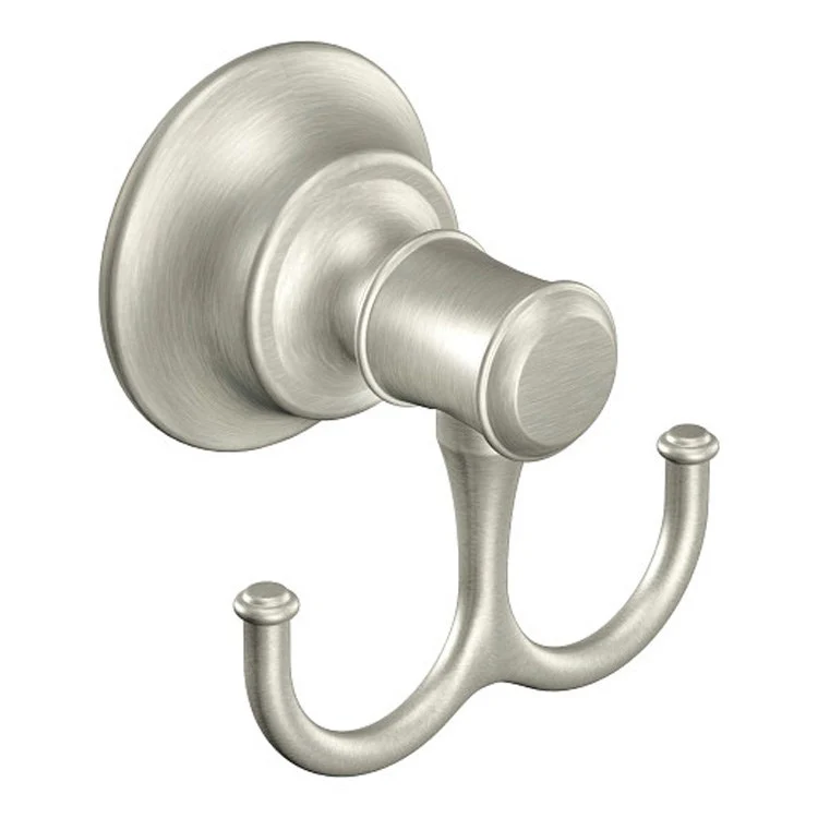 Robe Hook Gilmour Double Hook Brushed Nickel Zinc Wall Mount 3-1/4 x 2-7/16 x 3-3/10 Inch - Frankwebs