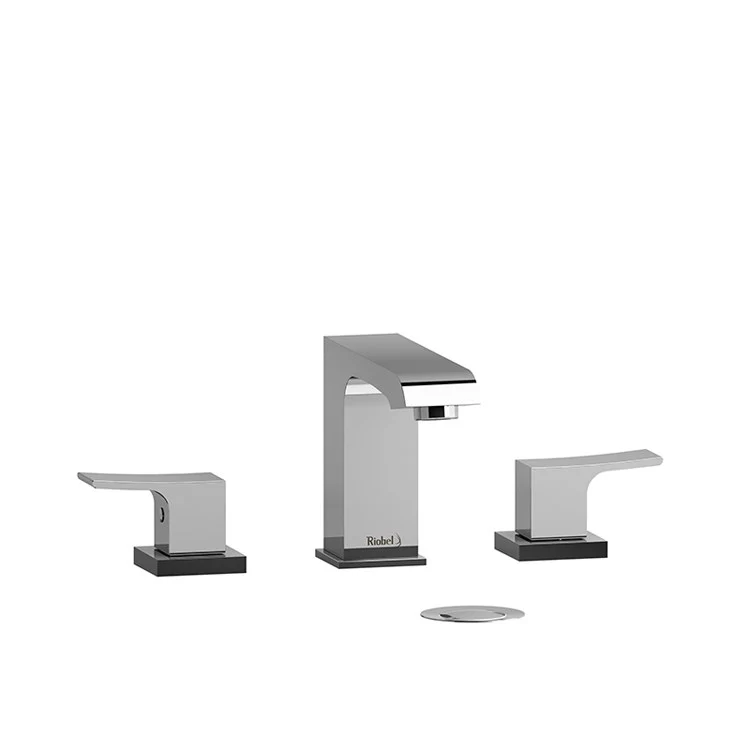 Lavatory Faucet Zendo Widespread 8 Inch Spread 2 Lever ADA Chrome 1.5 Gallons per Minute Push Drain 3 Hole - Frankwebs