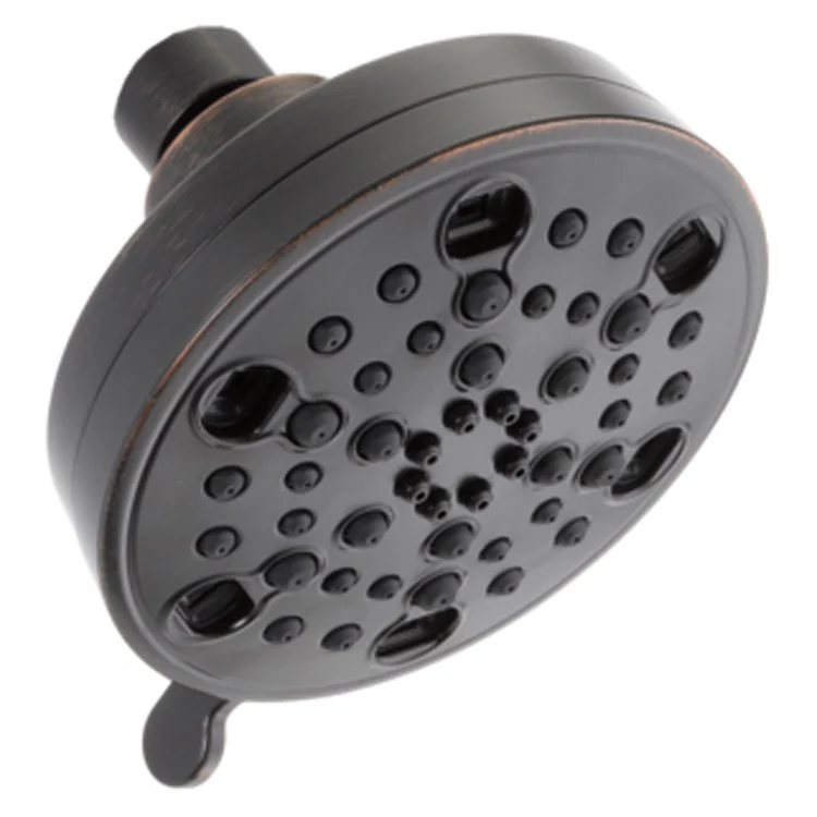 Showerhead Universal Showering Components 5 Function Contemporary Round with H2Okinetic Technology Chrome 4-3/16 Inch 1.75 Gallons per Minute H2Okinetic Full Body Full with Massage Pause - Frankwebs