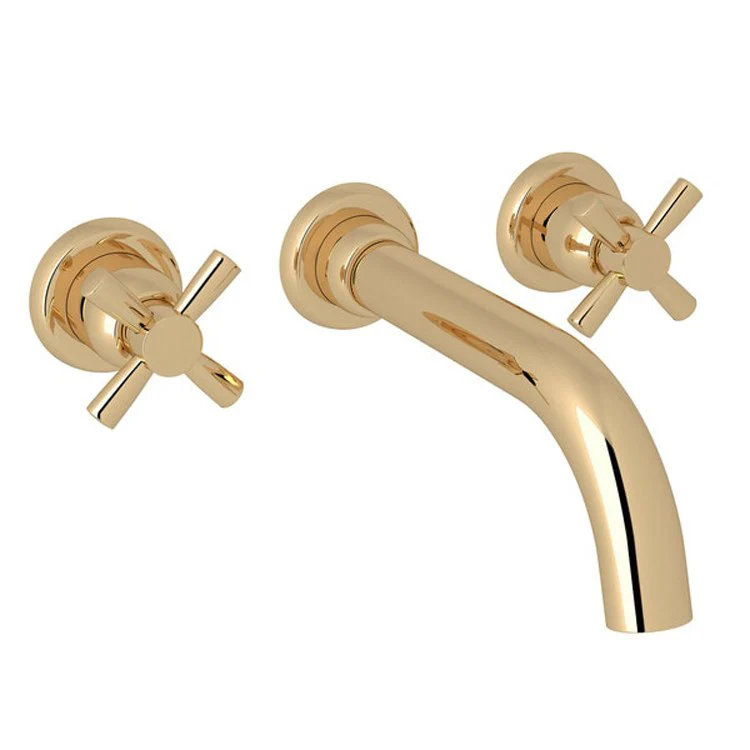 Tub Filler Holborn Wall Mount 2 Cross Fixed Spout English Gold - Frankwebs