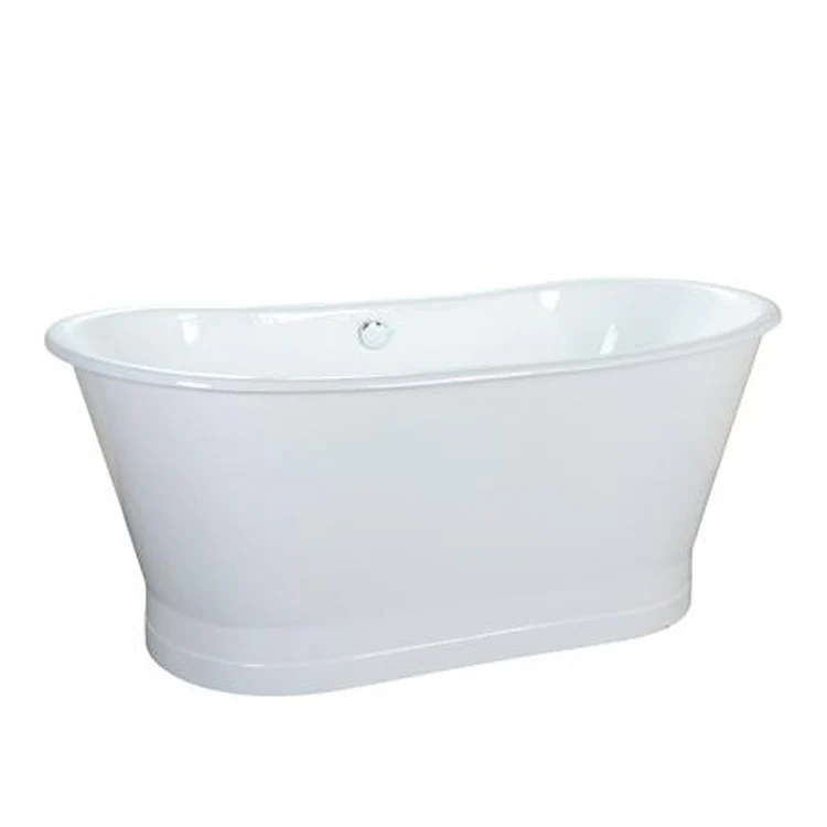 Freestanding Tub Wakely 68 Inch Wide Double Roll Top Oval Cast Iron White No Faucet Holes - Frankwebs