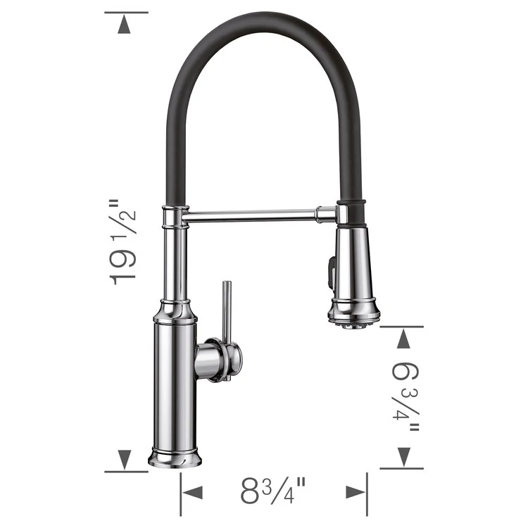Empressa Single Handle Pull Out Semi-Pro Kitchen Faucet - Chrome - Frankwebs