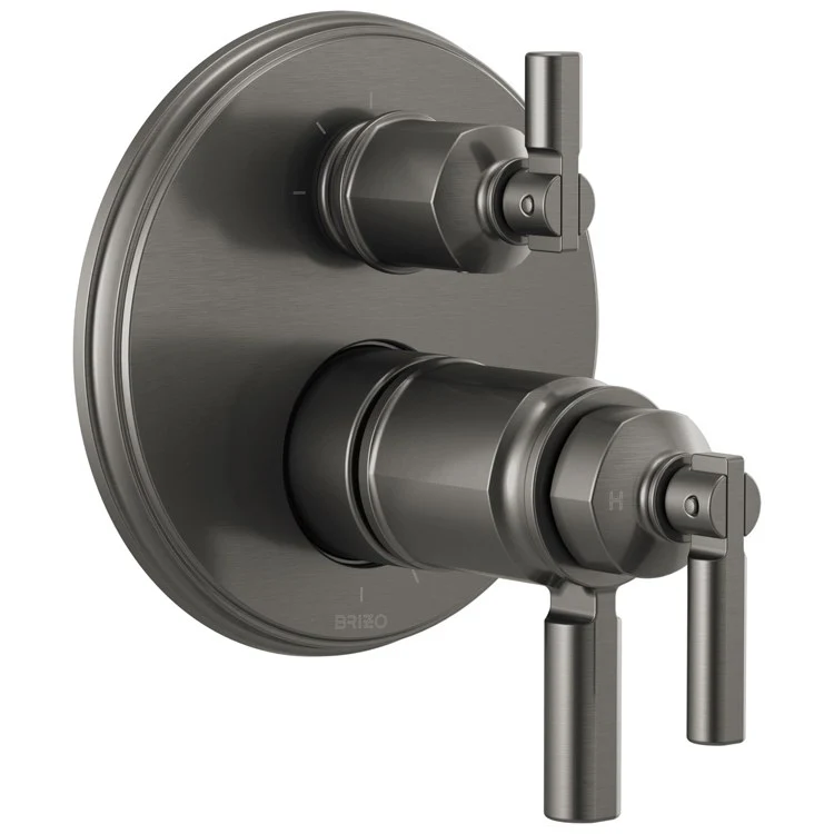 Thermostatic Trim Invari Tempassure Valve with Integrated 3 Function Diverter 3 Lever Brilliance Luxe Steel ADA for 2 Shower Applications - Frankwebs