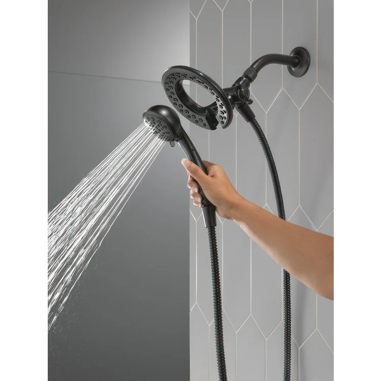 Handshower Combination In2ition Universal Showering Components 2-In-1 Matte Black WaterSense 6-1/8 Inch Includes 72 Inch Hose 2.0 Gallons per Minute - Frankwebs