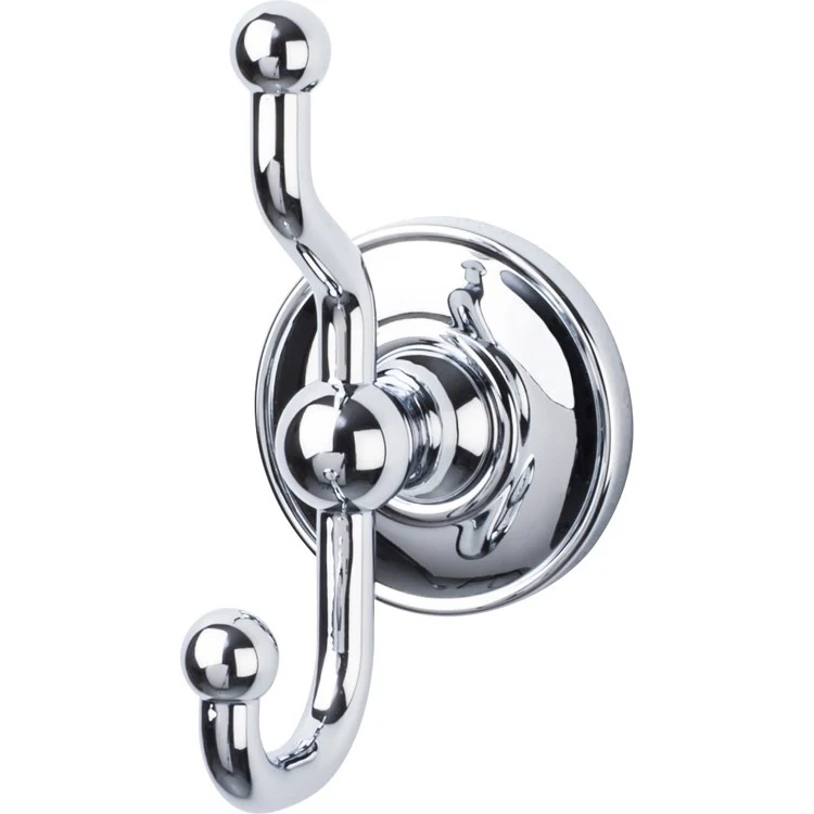 Robe Hook Edwardian Bath Plain Backplate Polished Chrome 5 Inch 3-1/4 Inch Wall Mount Zinc Alloy - Frankwebs