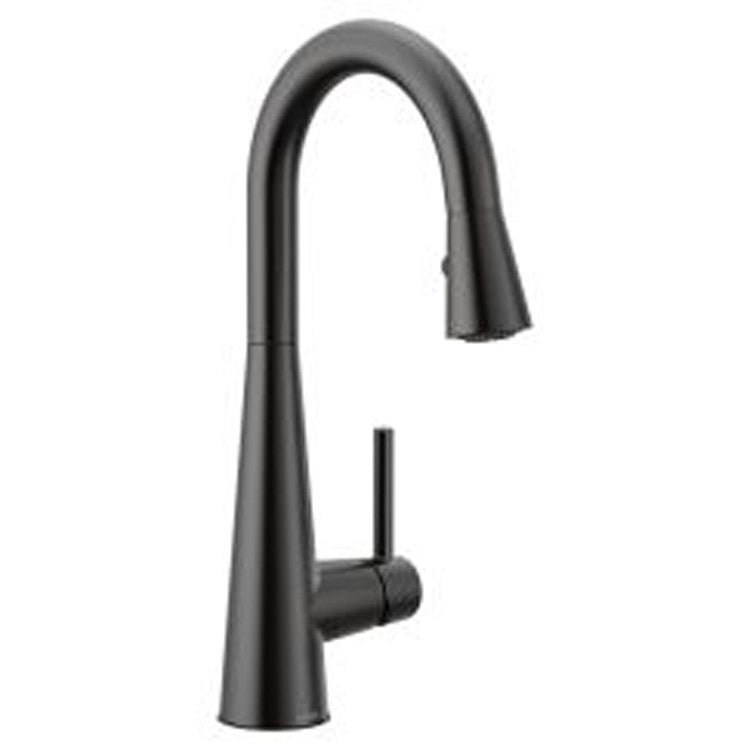 Bar Faucet Sleek 1 Lever ADA Black/Stainless Steel Pull Down 1.5 Gallons per Minute - Frankwebs