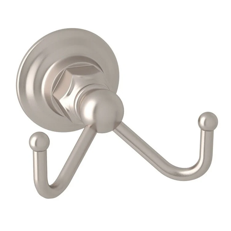 Robe Hook Double Polished Nickel 2-3/4 Inch 3-1/2 Inch Wall Mount Metal - Frankwebs