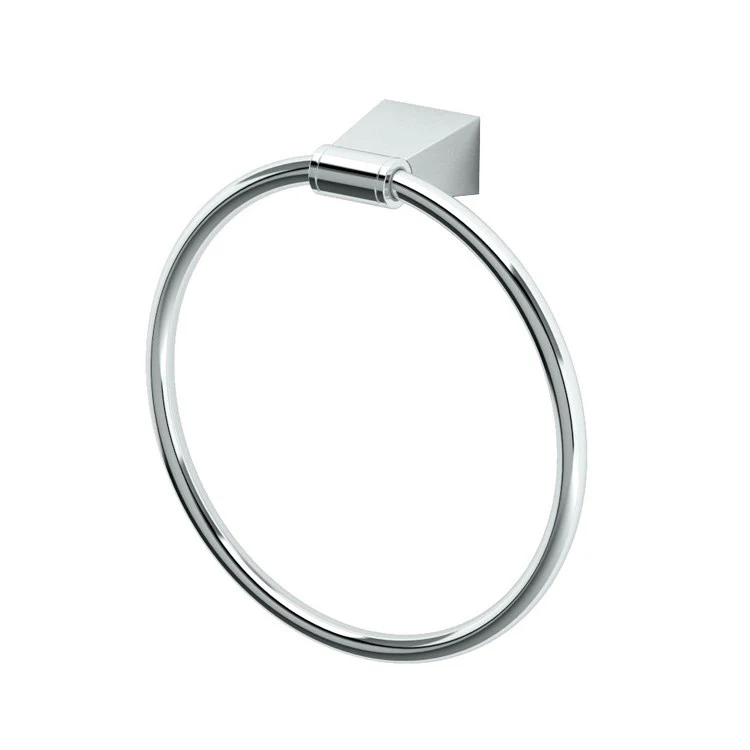 Towel Ring Bleu 6.5 Inch Round Chrome Metal Wall Mount - Frankwebs