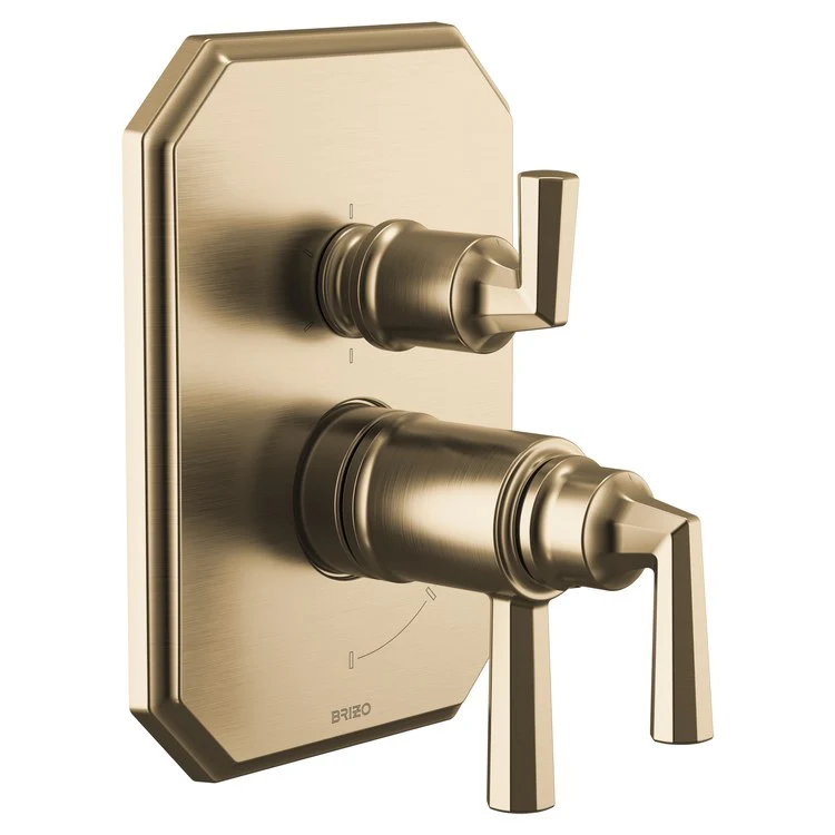 Thermostatic Valve Trim Beauclere TempAssure with Integrated 6 Function Diverter 3 Lever Brilliance Black Onyx ADA - Frankwebs