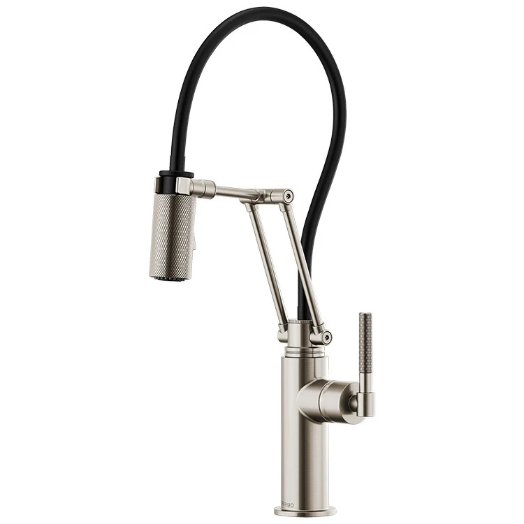 Litze Single Handle Articulating Pull Down Kitchen Faucet with Knurled Handle - Frankwebs