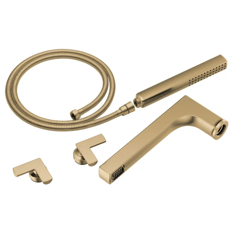 Tub Filler Kintsu with Handshower 8 Inch Spread 2 Cross ADA WaterSense Brilliance Black Onyx - Frankwebs