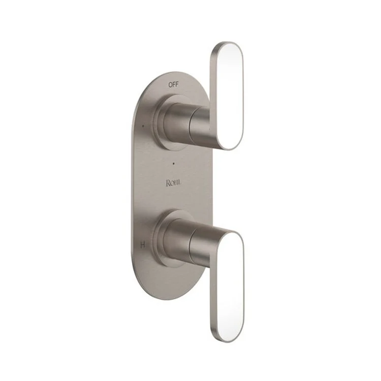 Thermostatic Trim Miscelo 1/2 Inch with Diverter Bianco Accent 2 Lever Satin Nickel 6.7 Gallons per Minute Brass - Frankwebs