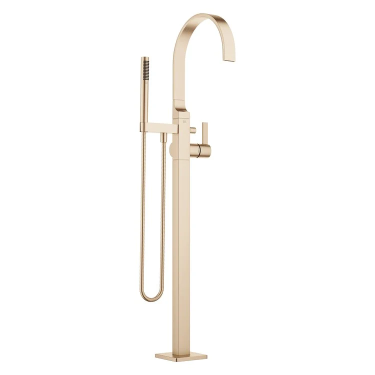 Tub Filler MEM Freestanding Mixer with Handshower 1 Lever ADA Brushed Champagne - Frankwebs