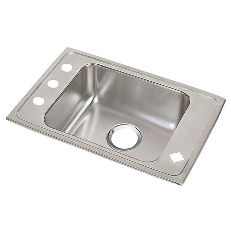 Classroom Sink Lustertone 31 x 19.5 Inch Single Bowl ADA 4 Hole Lustrous Satin Drop-In Minimum Cabinet Size 36 Inch 5 Inch 18 Gauge Bottom Only Pads 64090014 Mounting Hardware Included for Countertops Up to 3/4IN - Frankwebs