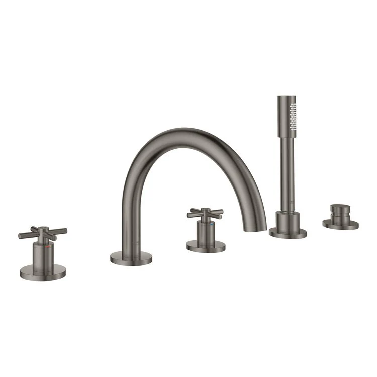 Atrio Cross Handle Set with H and C Caps for Roman Tub Fillers - Frankwebs