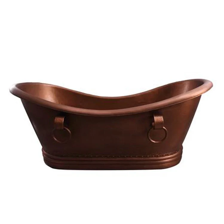Freestanding Tub Bolero 72 Inch Double Slipper Double Oval Antique Copper No Faucet Holes - Frankwebs