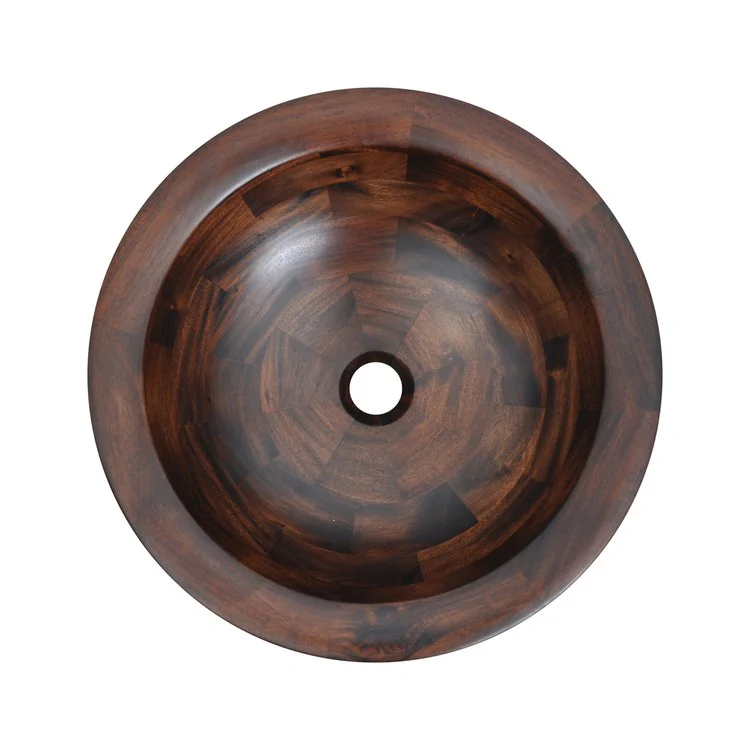 Vessel Manza Round 15-3/4 Inch Mahogany - Frankwebs