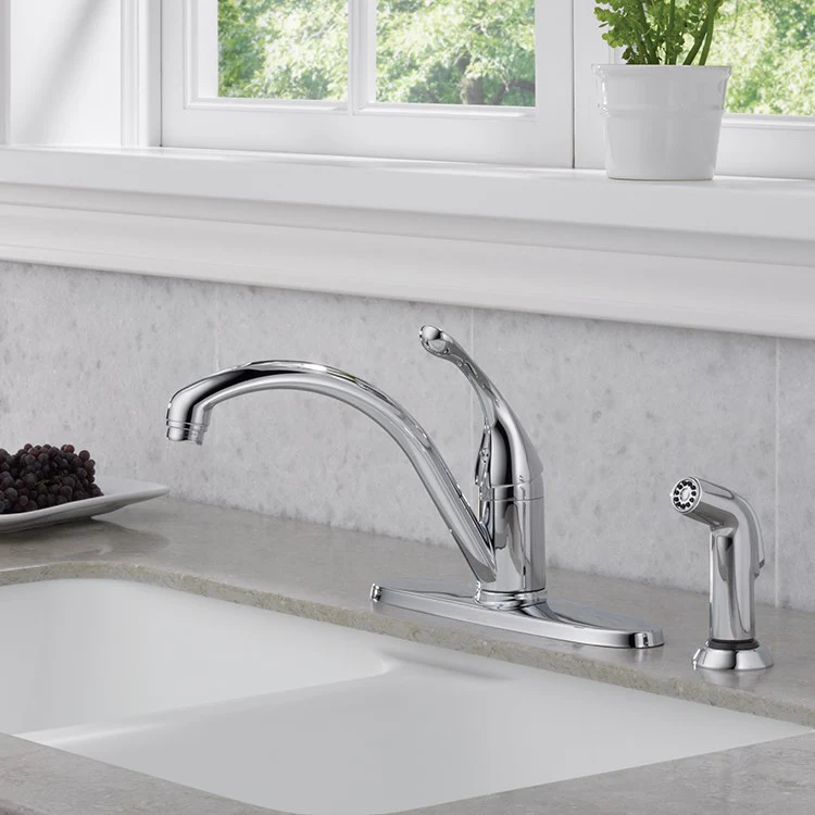 Collins Single Handle Kitchen Faucet with Escutcheon/Side Sprayer - Frankwebs