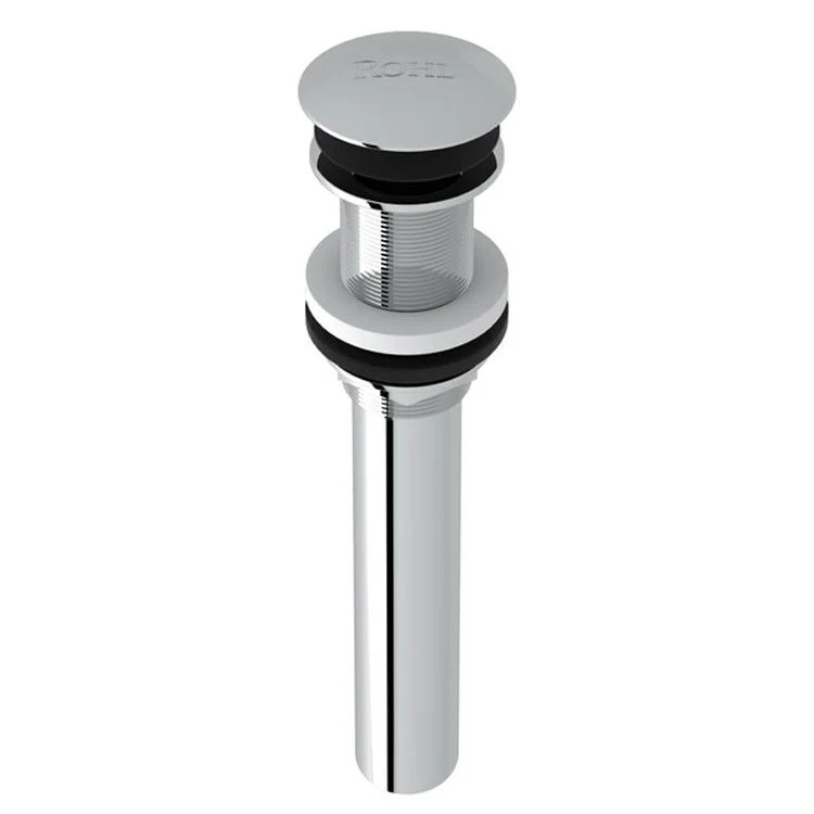 Push Drain Non-Slotted Touch Seal Dome with 6 Inch Tailpiece 2-1/2 x 2-1/2 x 8-7/16 Inch Satin Nickel Brass for Drains - Frankwebs