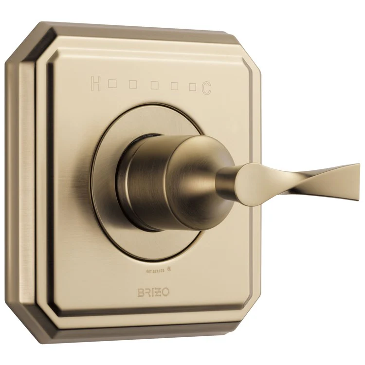 Thermostatic Trim Virage Square 1 Lever Brilliance Luxe Gold ADA Escutcheon Handle Brass - Frankwebs