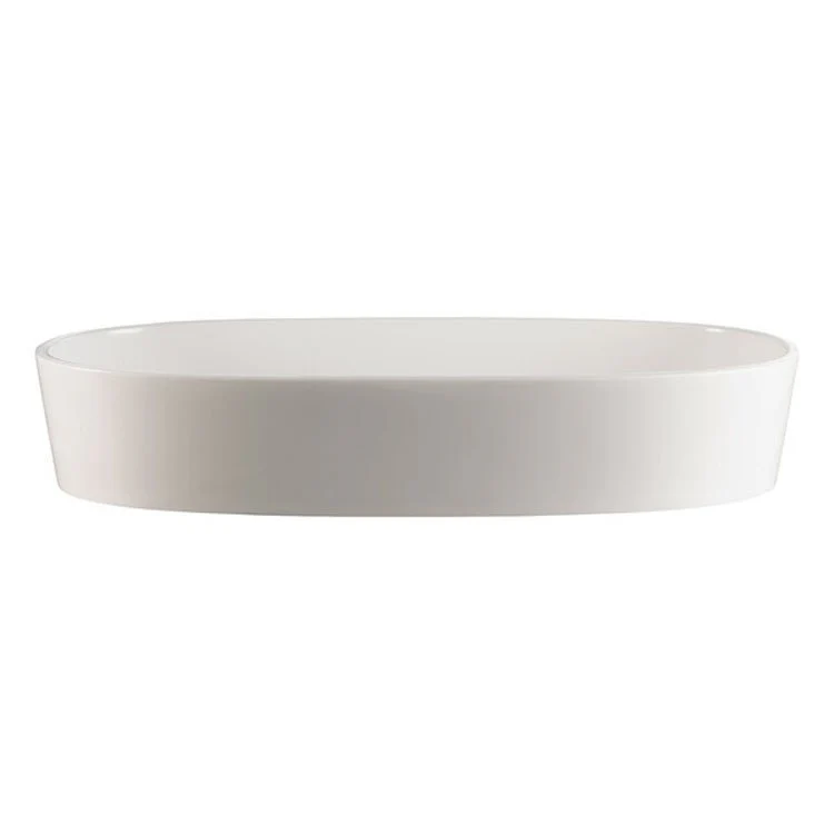 Vessel IOS Oval Less Overflow 31.875 x 17 Inch Standard White Matte Volcanic Limestone 31.875 Inch - Frankwebs