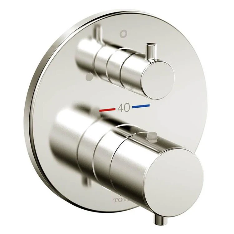 Thermostatic Trim with Volume Control Round 2 Knob Brushed Nickel for Requires Mini Unit TBN01001U - Frankwebs