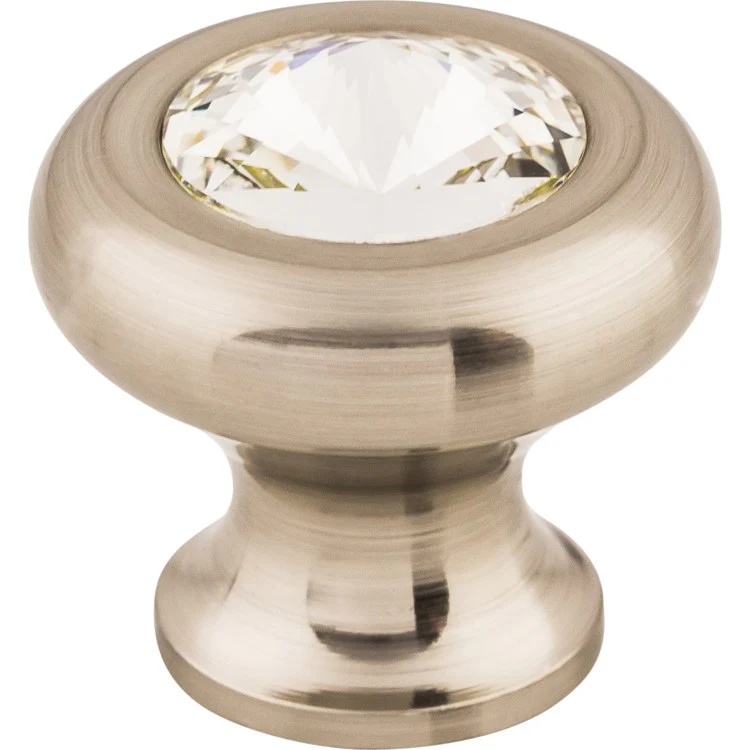 Knob Serene Hayley Crystal Round for Decorative Hardware Brushed Satin Nickel Brass 1-3/16 Inch 1-1/8 Inch - Frankwebs