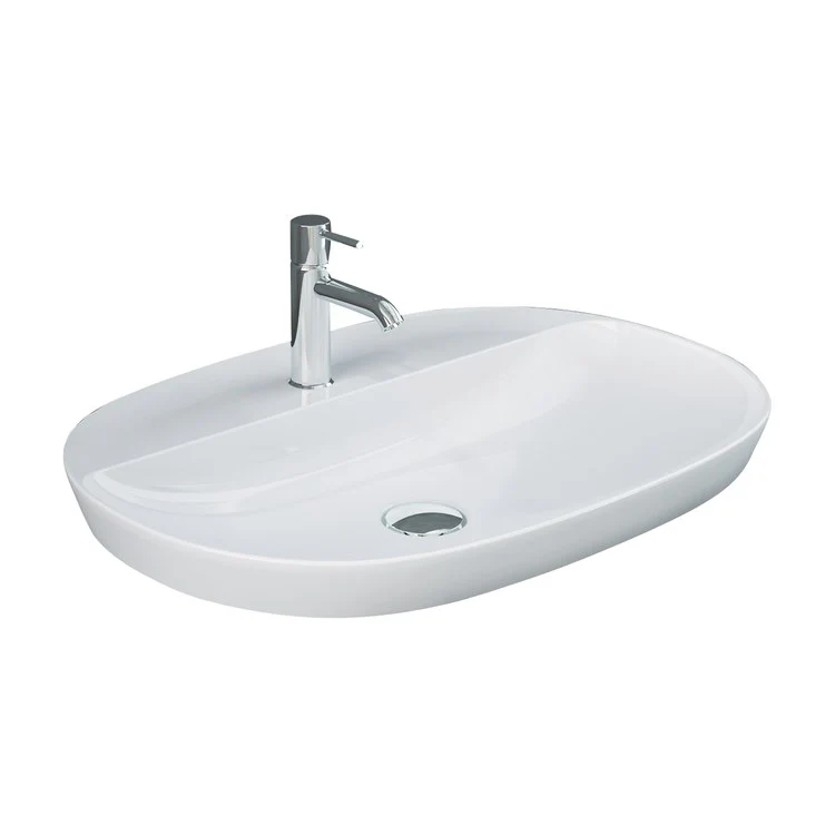 Lavatory Sink Variant Drop In with Deck 23-5/8 x 16-1/2 Inch Oval White - Frankwebs