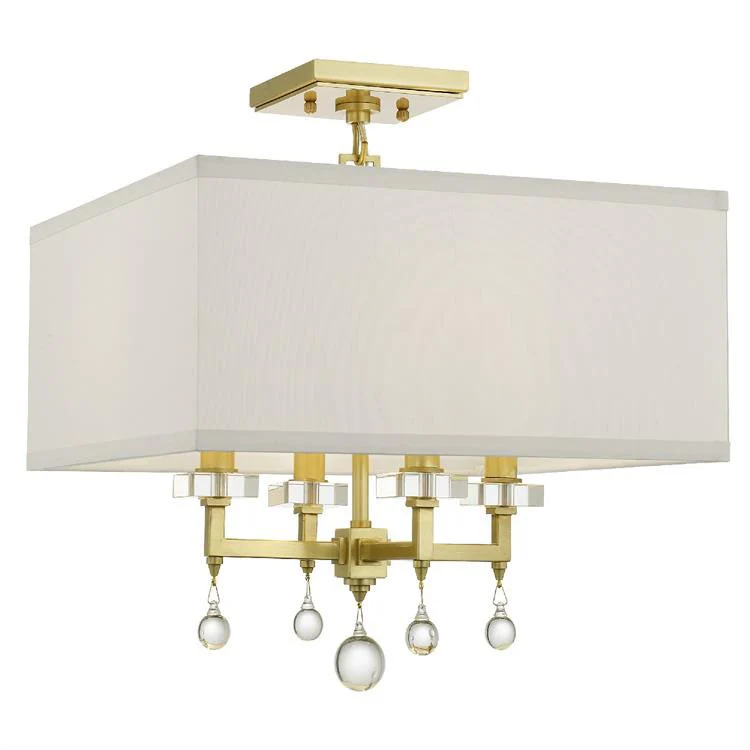 Paxton Four-Light Aged Flush Mount Ceiling Fixture - Frankwebs