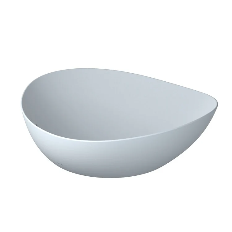 Vessel Kiwami Renesse Asymmetrical Lavatory Clean Matte White Vitreous China 18-1/8 x 15-13/16 x 5-1/8 Inch ADA - Frankwebs