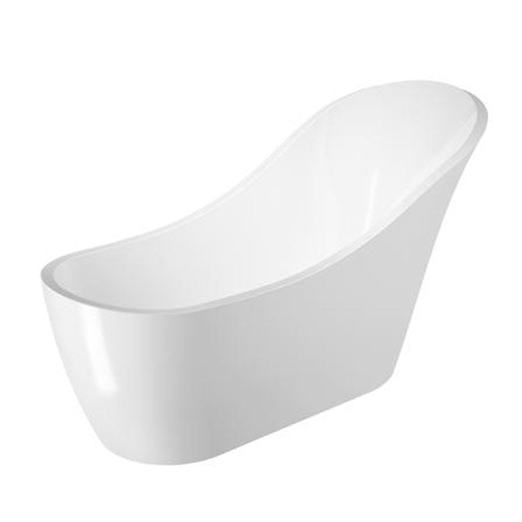 Freestanding Tub McGuire 70 Inch Slipper Oval Acrylic White/Oil Rubbed Bronze Drain and Overflow No Faucet Holes - Frankwebs