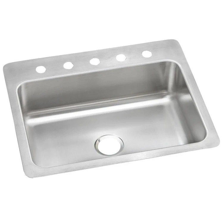 Kitchen Sink Dayton 27 x 22 Inch Single Bowl 5 Hole Elite Satin Top Mount Undermount - Frankwebs