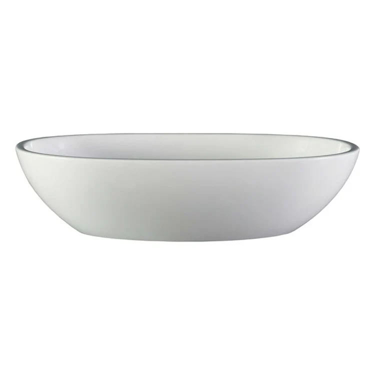 Vessel Barcelona Oval Less Overflow 18.875 x 11.875 Inch Standard White Matte Volcanic Limestone 18.875 Inch - Frankwebs
