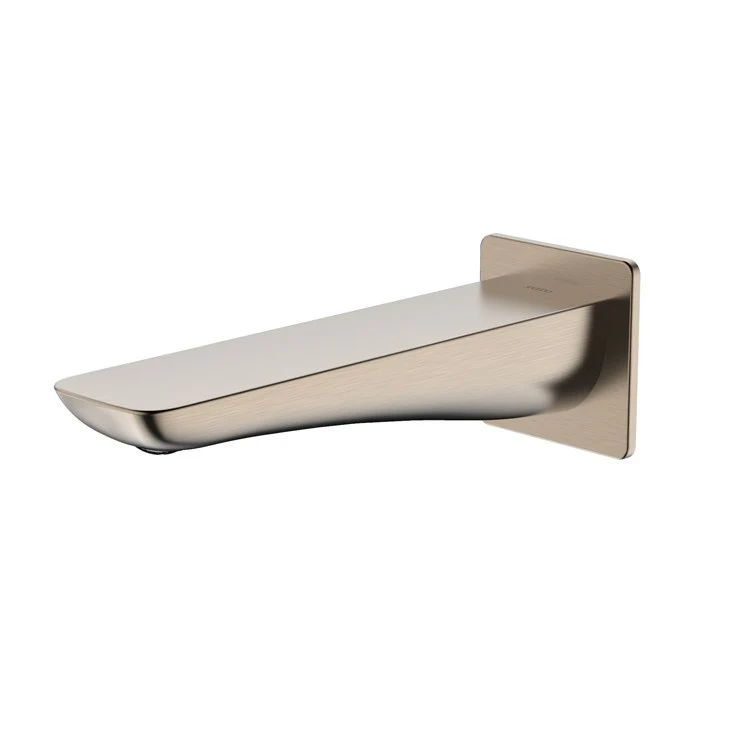 Tub Spout Modern S Laminar Flow Non-Diverter Polished Nickel 7-13/16 Inch Brass - Frankwebs