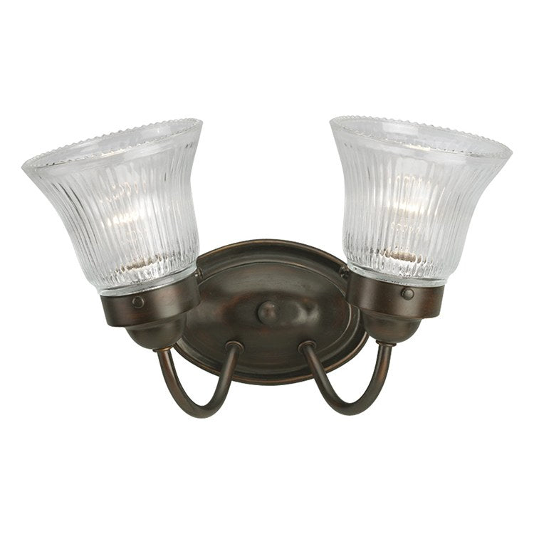 Fluted Glass Two-Light Bathroom Vanity Fixture - Frankwebs