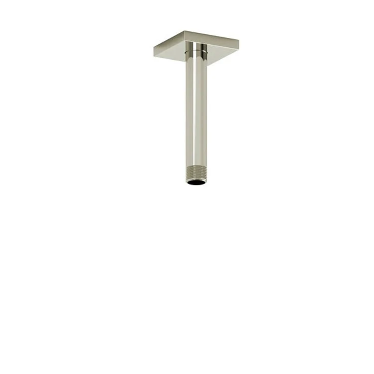 Shower Arm with Square Escutcheon and Square Flange Chrome 6 Inch 1/2 Inch Inlet MNPT Brass Ceiling Mount - Frankwebs