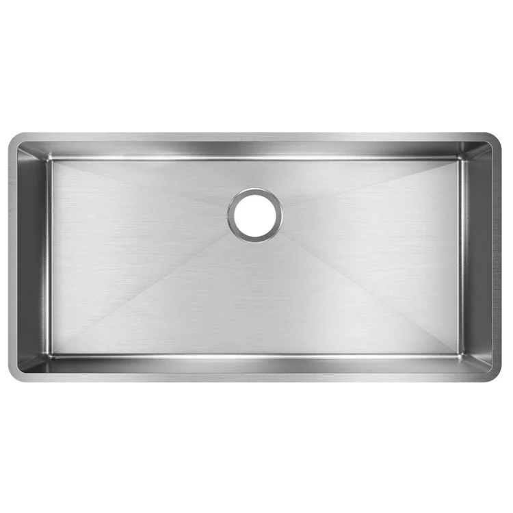 Kitchen Sink Crosstown 36.5 x 18.5 Inch Single Bowl Polished Satin Undermount Drain Location Rear Center Includes 10000003456 Template - Frankwebs
