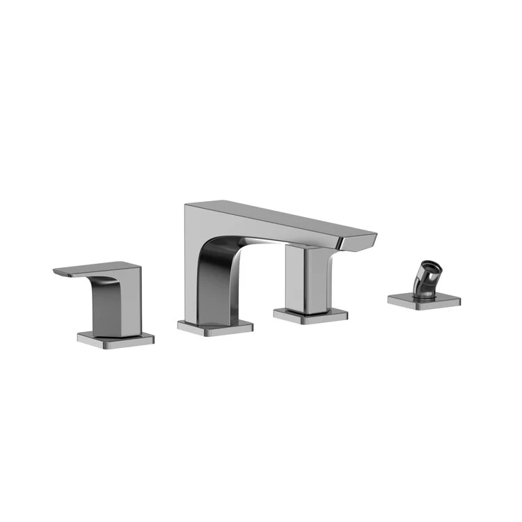 Roman Tub Trim GE Deck Mount with Handshower Outlet 2 Lever Polished Chrome ADA 4 Hole - Frankwebs
