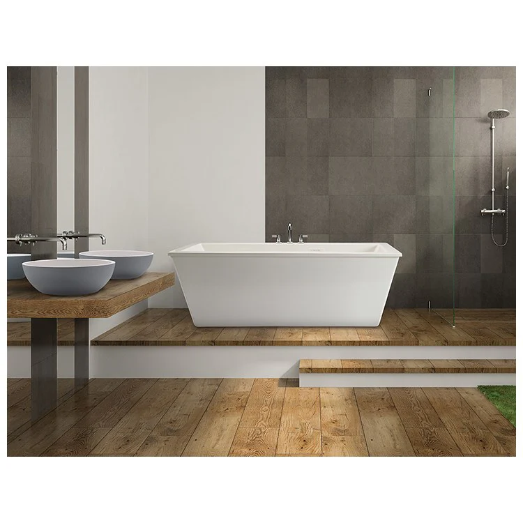 Soaking Tub Kahlo 4 66 x 36 Inch Freestanding Faucet Deck Center White Acrylic CXL 85 Gallons 22 Inch - Frankwebs