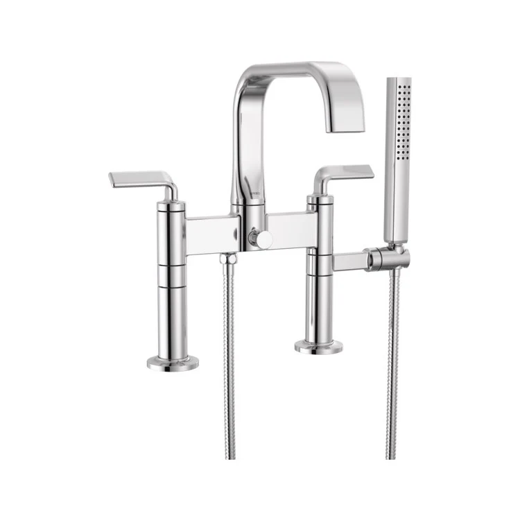 Tub Filler Trim Allaria 2 Twist Lever Brilliance Luxe Nickel ADA 8 Inch Spread 11.0 Gallons per Minute - Frankwebs
