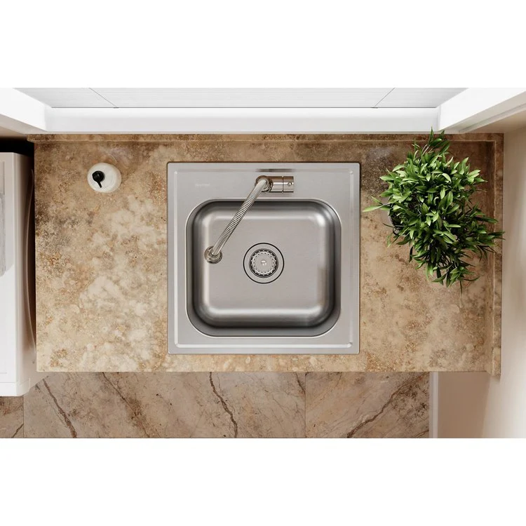 Laundry Sink Dayton Premium 25 x 22 Inch Single Bowl Premium Highlighted Satin Drop-In - Frankwebs