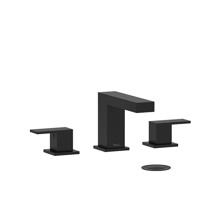 Lavatory Faucet Kubik Widespread 8 Inch Spread 2 Lever ADA Black 1.5 Gallons per Minute - Frankwebs