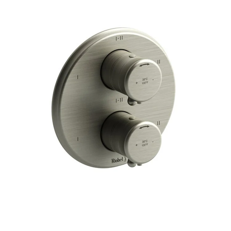 Thermostatic and Pressure Balance Valve Trim Classic 3/4 Inch Round 4-Way 6 Function 2 Lever Polished Nickel - Frankwebs