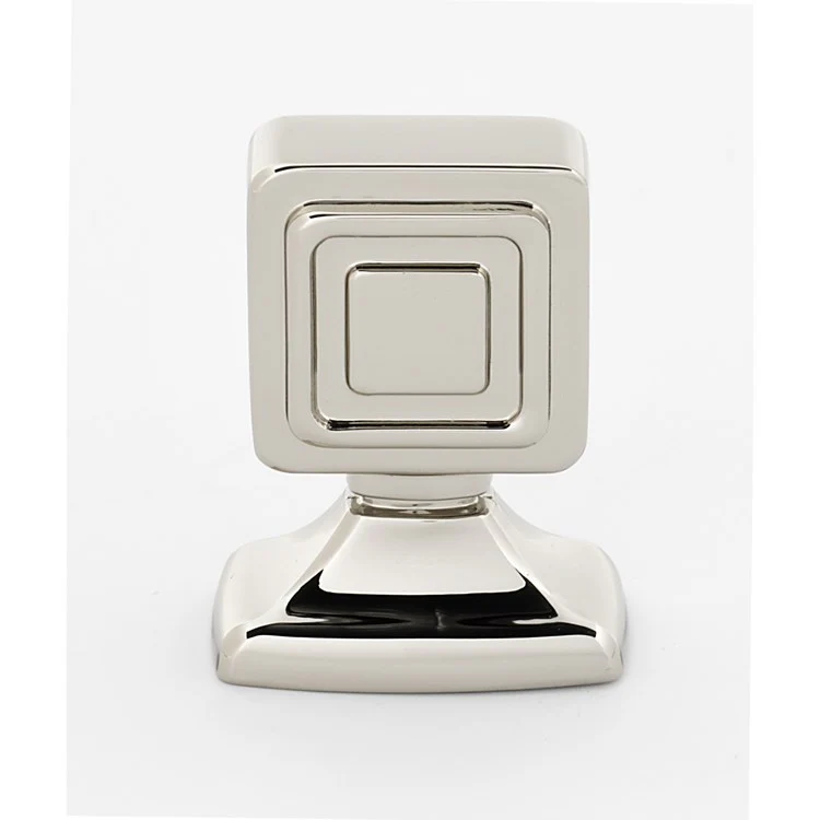 Knob Cube Square Satin Nickel Brass 7/8 Inch 1-3/8 Inch 1-1/16 Inch - Frankwebs